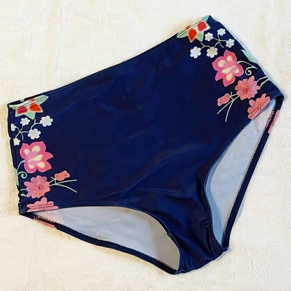 High Waisted Floral Bikini Bottom - S